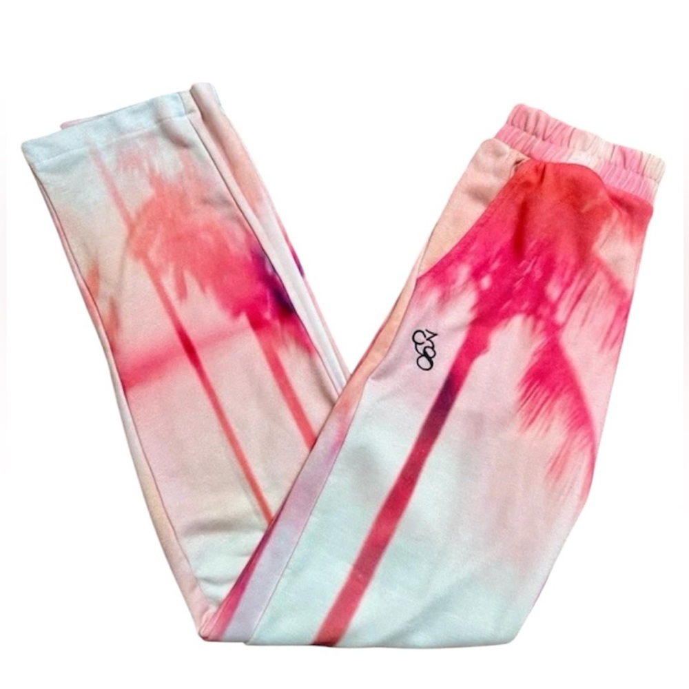 NWOT Carbon38 palm tree beach sweatpants. Pink, white, orange and purple. - Picture 3 of 4